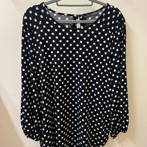 Polka Dot Black and White Women's Top